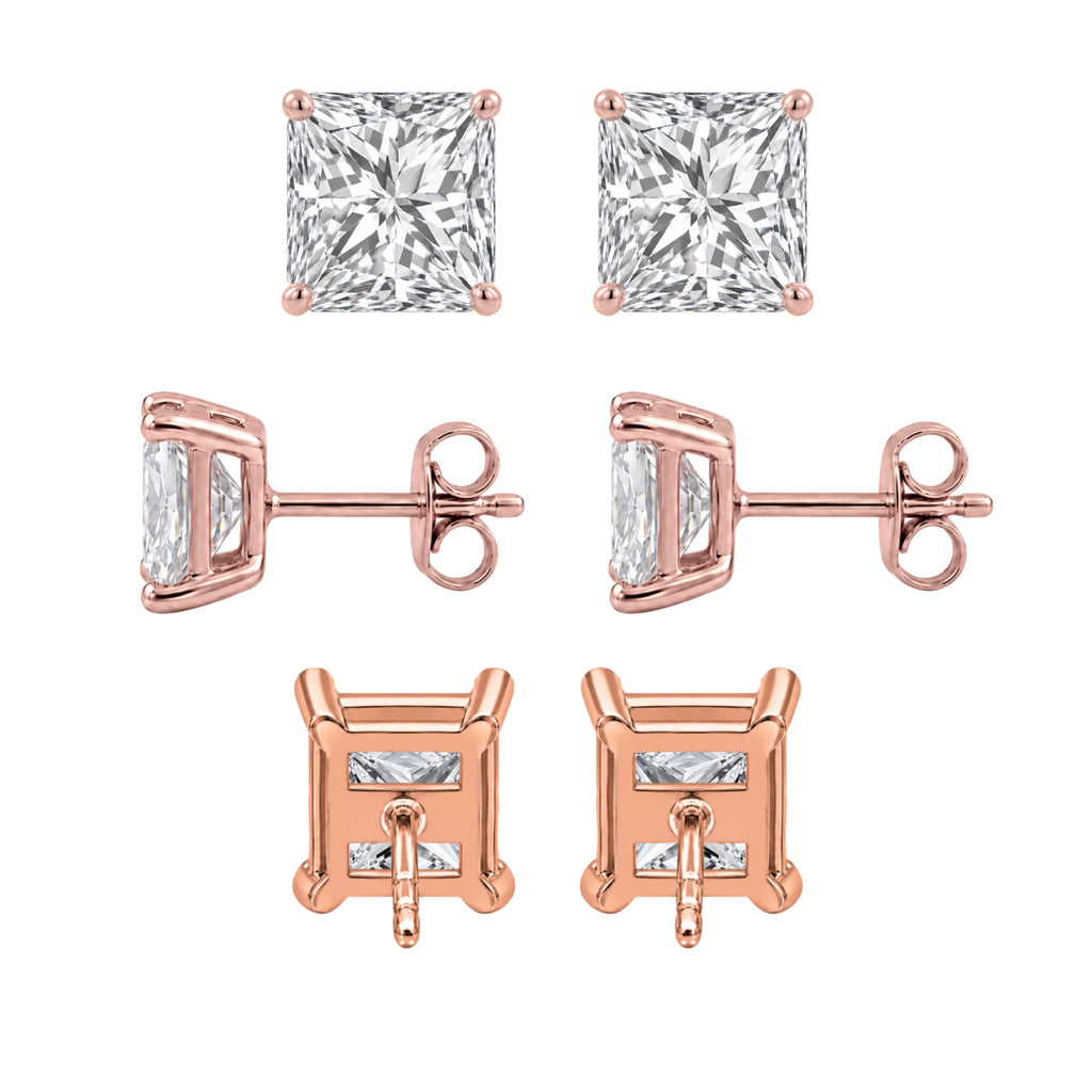 1-6 ctw Princess Stud Pendant Gift Set