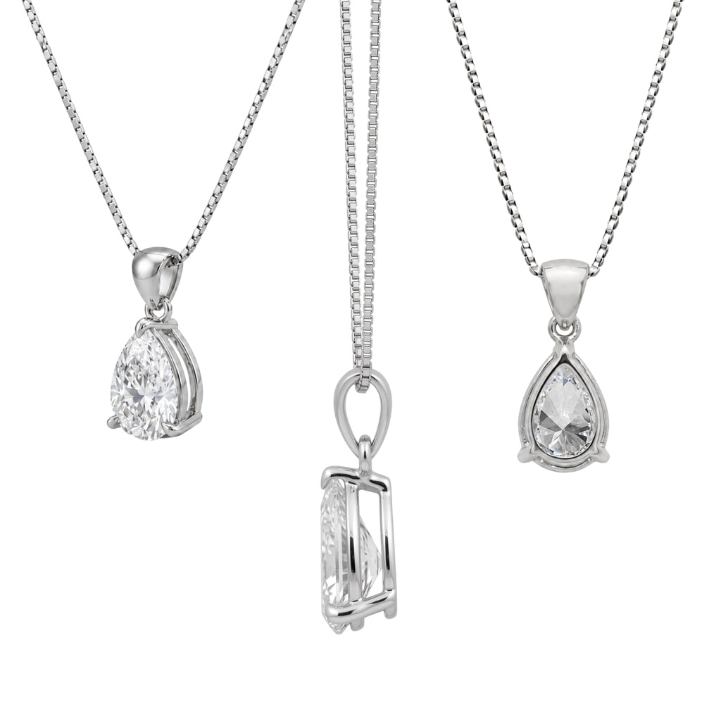 1-6 ctw Pear Stud Pendant Gift Set