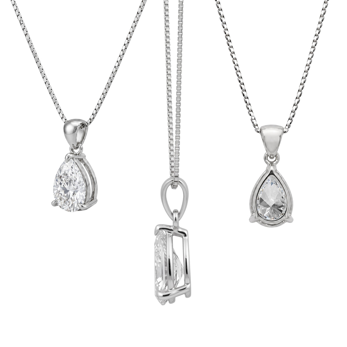 1-6 ctw Pear Stud Pendant Gift Set
