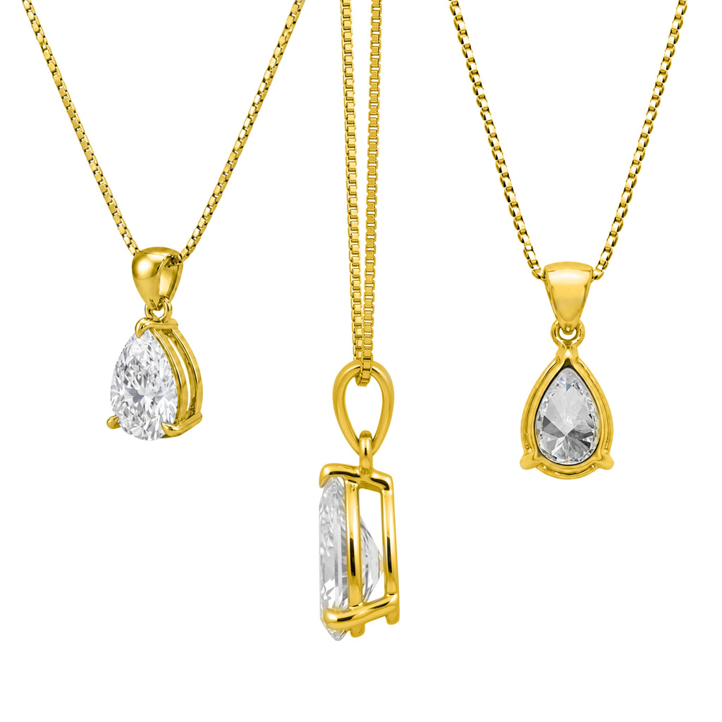 1-6 ctw Pear Stud Pendant Gift Set