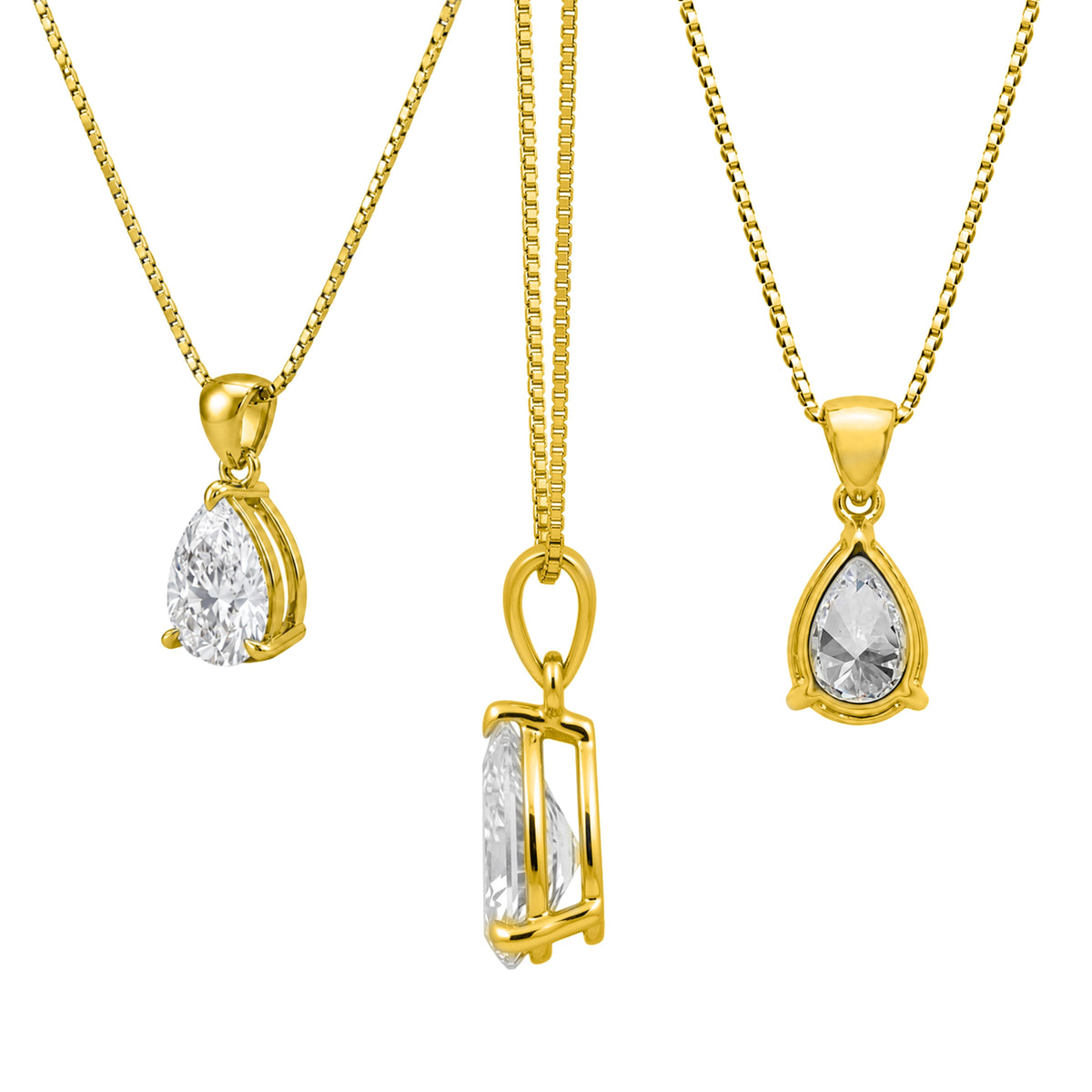 1-6 ctw Pear Stud Pendant Gift Set