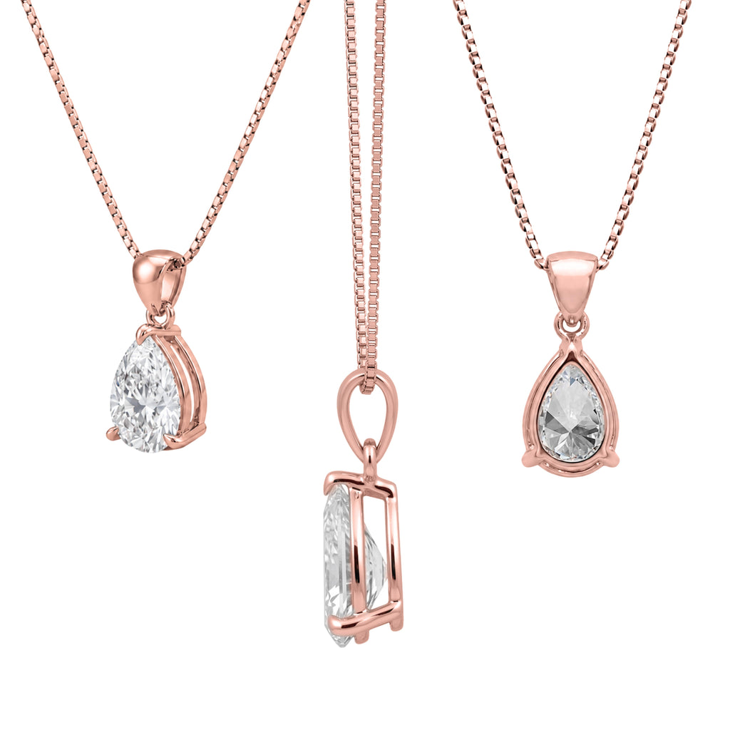 1-6 ctw Pear Stud Pendant Gift Set