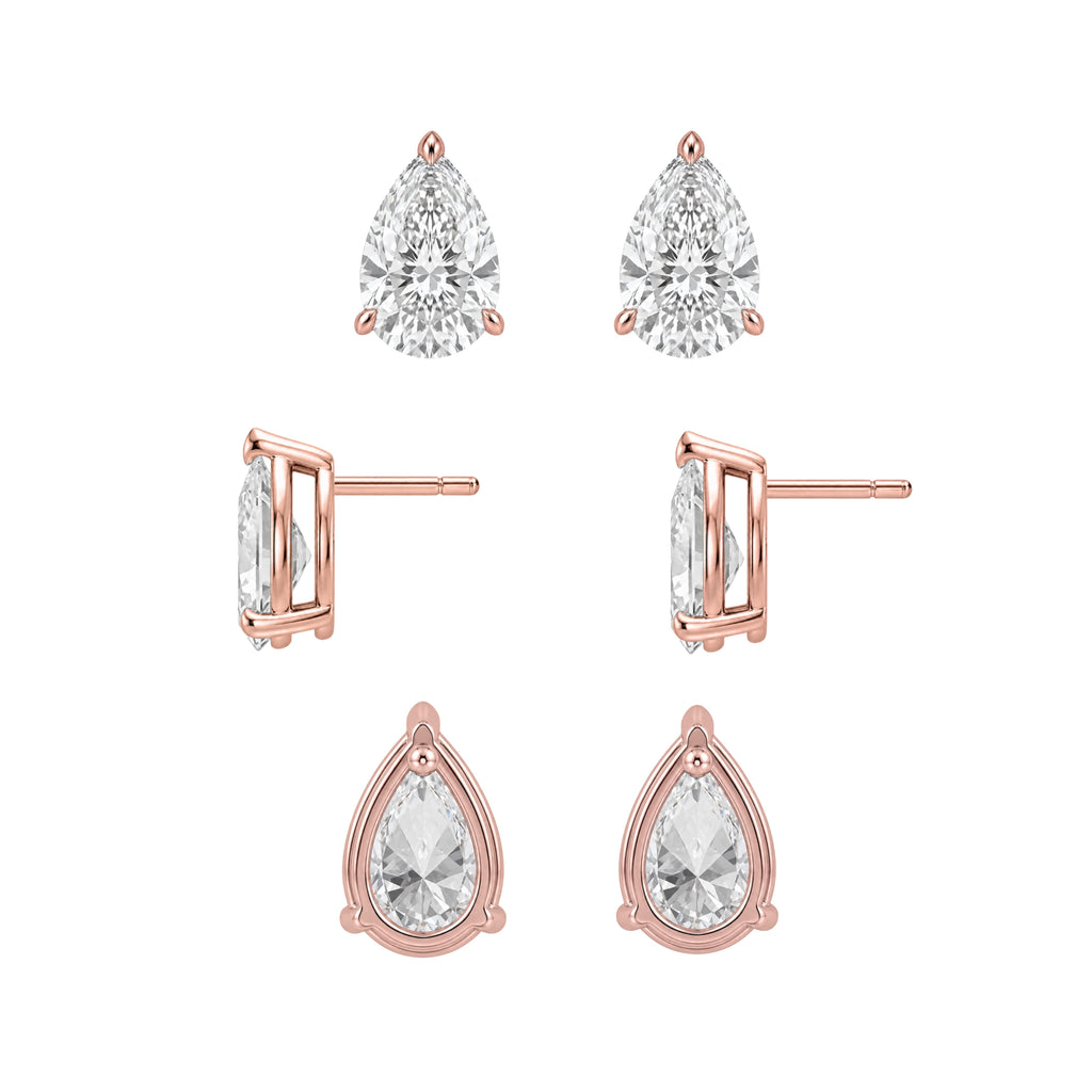1-6 ctw Pear Stud Pendant Gift Set