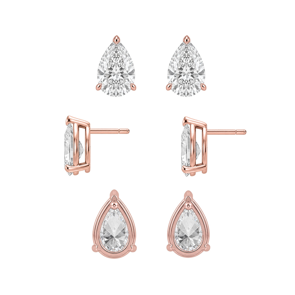 1-6 ctw Pear Stud Pendant Gift Set