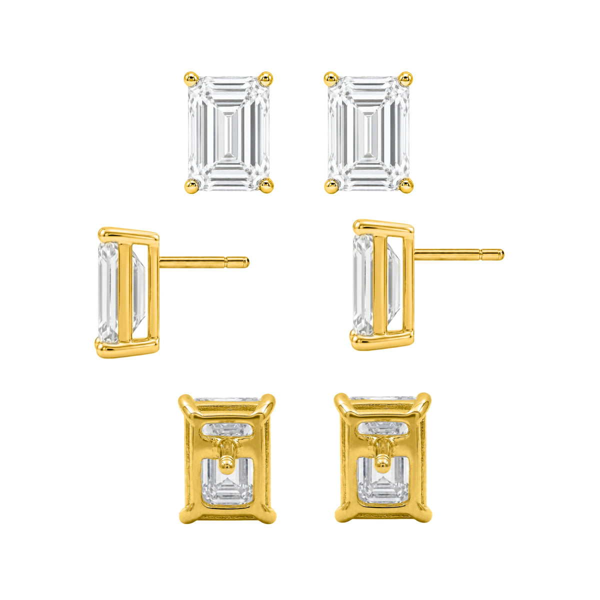 1-6 ctw Emerald Stud Pendant Gift Set