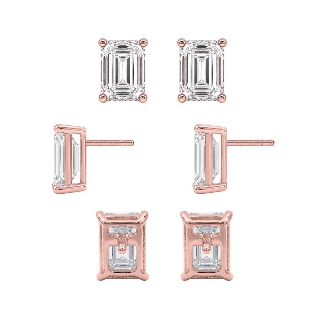 1-6 ctw Emerald Stud Pendant Gift Set