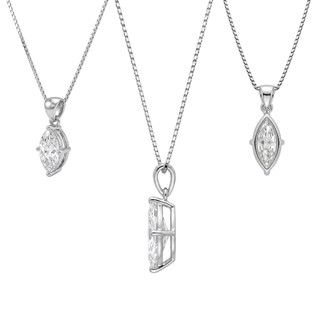 1-6 ctw Marquise Stud Pendant Gift Set