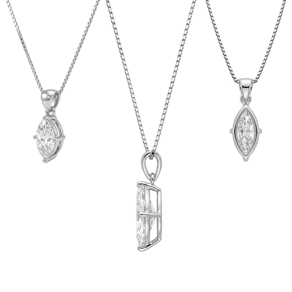 1-6 ctw Marquise Stud Pendant Gift Set