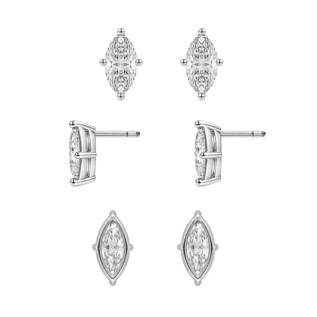 1-6 ctw Marquise Stud Pendant Gift Set