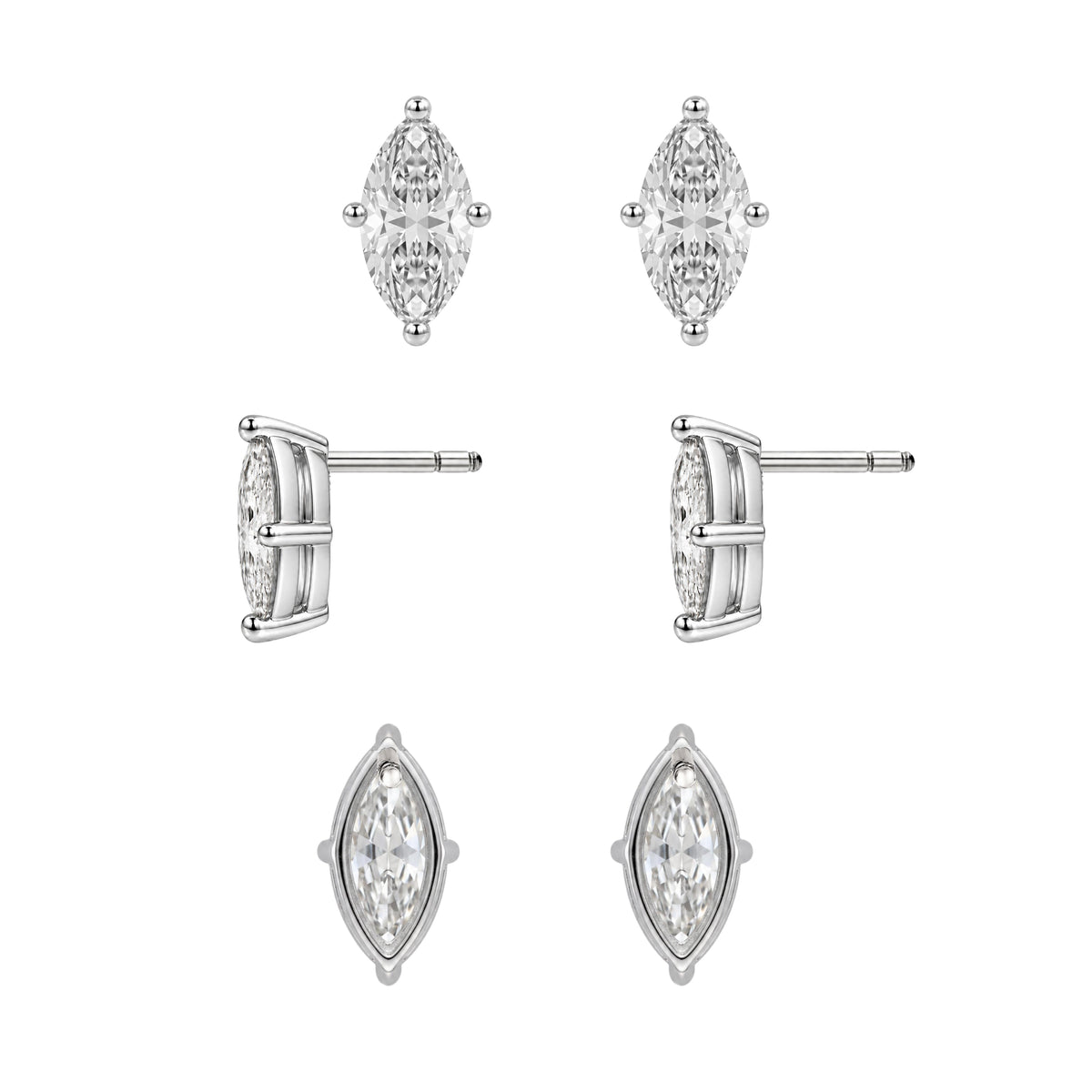 1-6 ctw Marquise Stud Pendant Gift Set