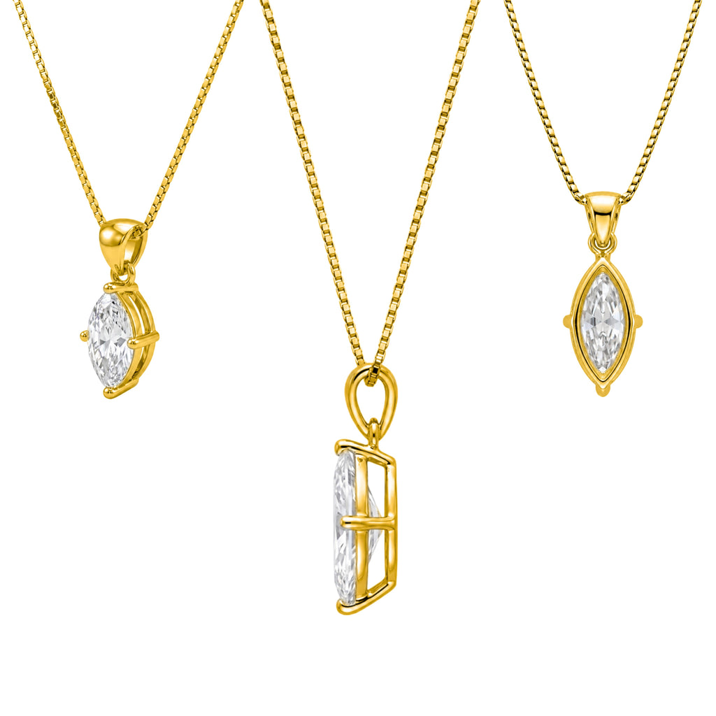 1-6 ctw Marquise Stud Pendant Gift Set