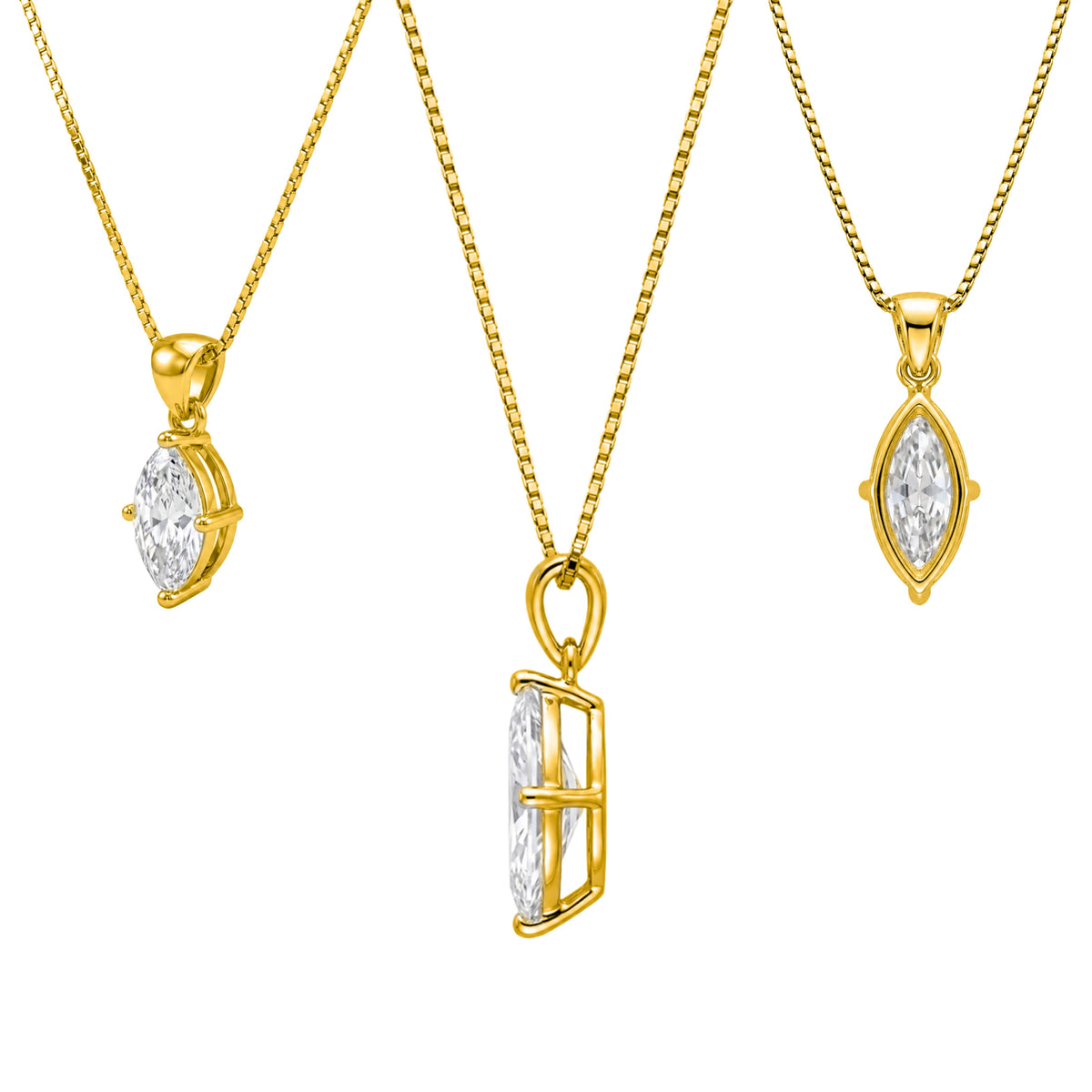 1-6 ctw Marquise Stud Pendant Gift Set