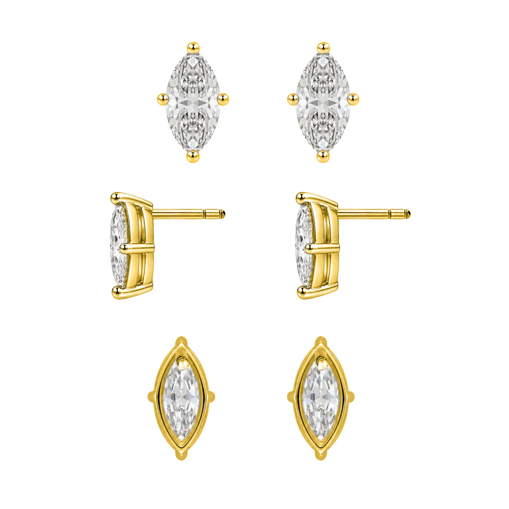 1-6 ctw Marquise Stud Pendant Gift Set