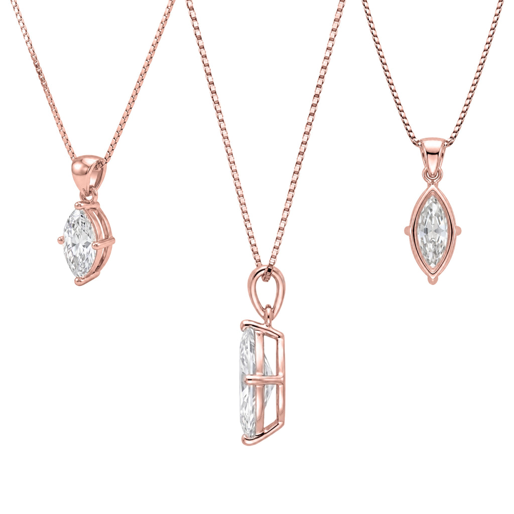 1-6 ctw Marquise Stud Pendant Gift Set