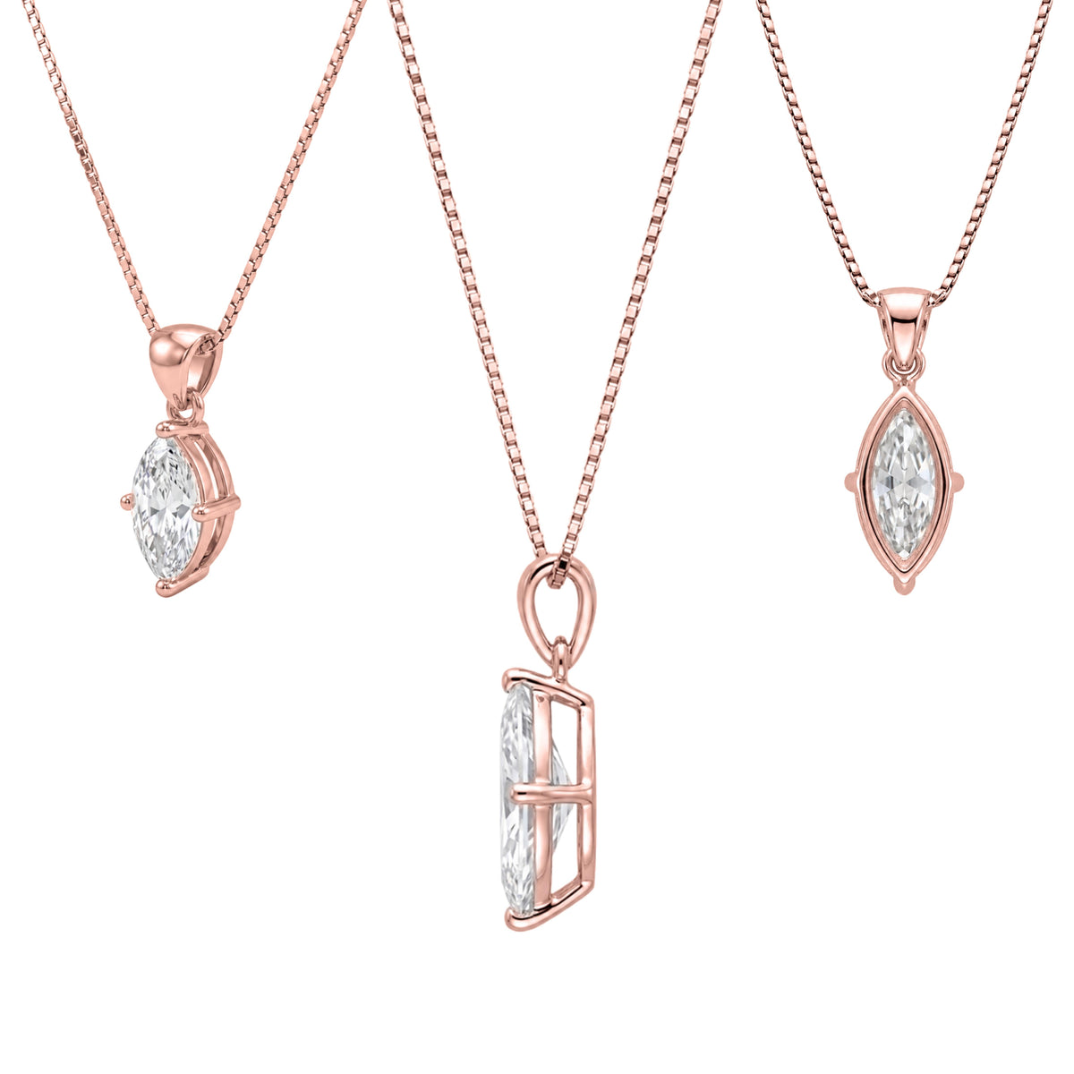 1-6 ctw Marquise Stud Pendant Gift Set