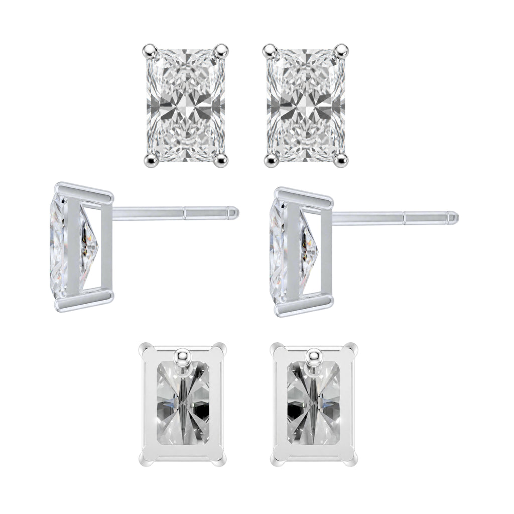 1-6 ctw Radiant Stud Pendant Gift Set