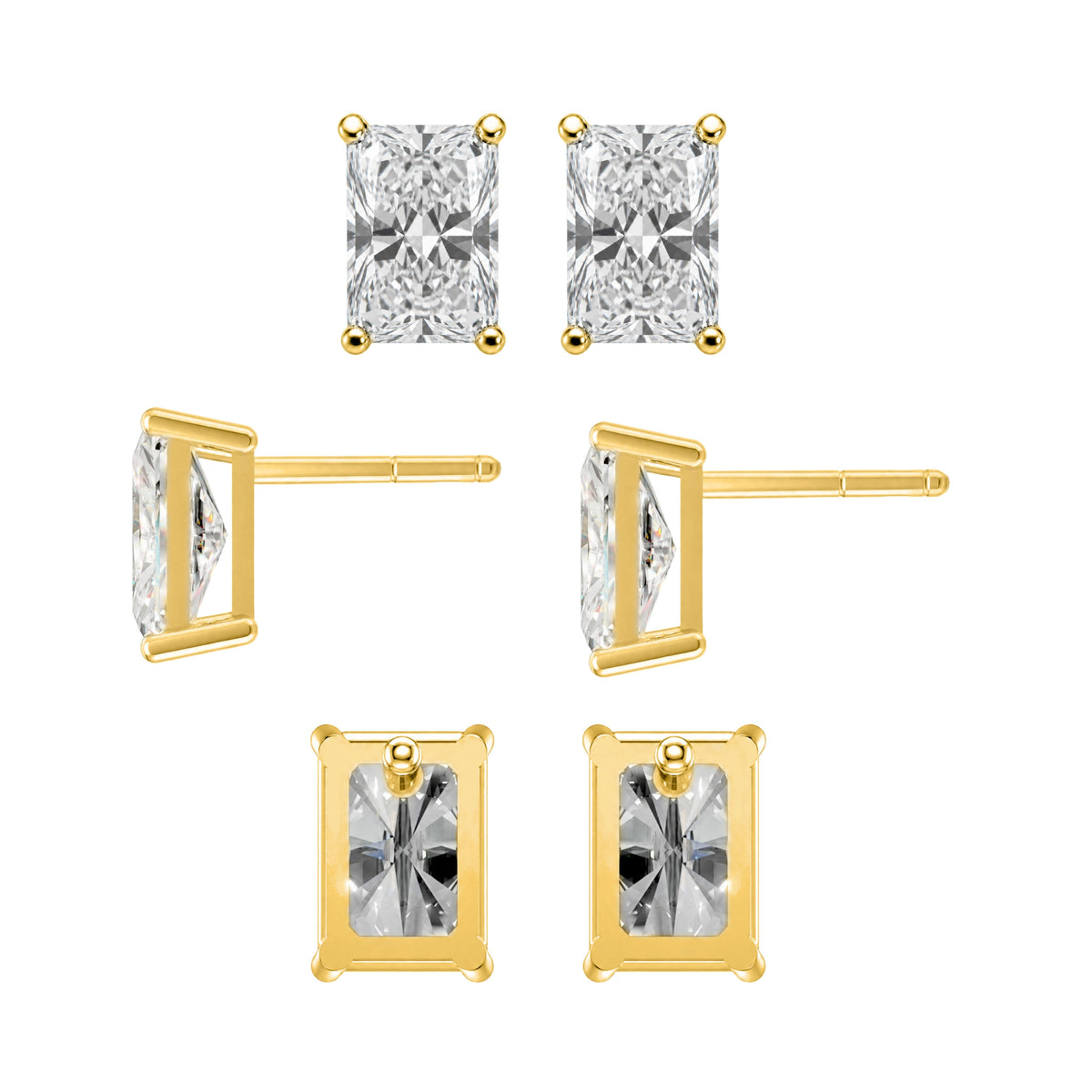1-6 ctw Radiant Stud Pendant Gift Set