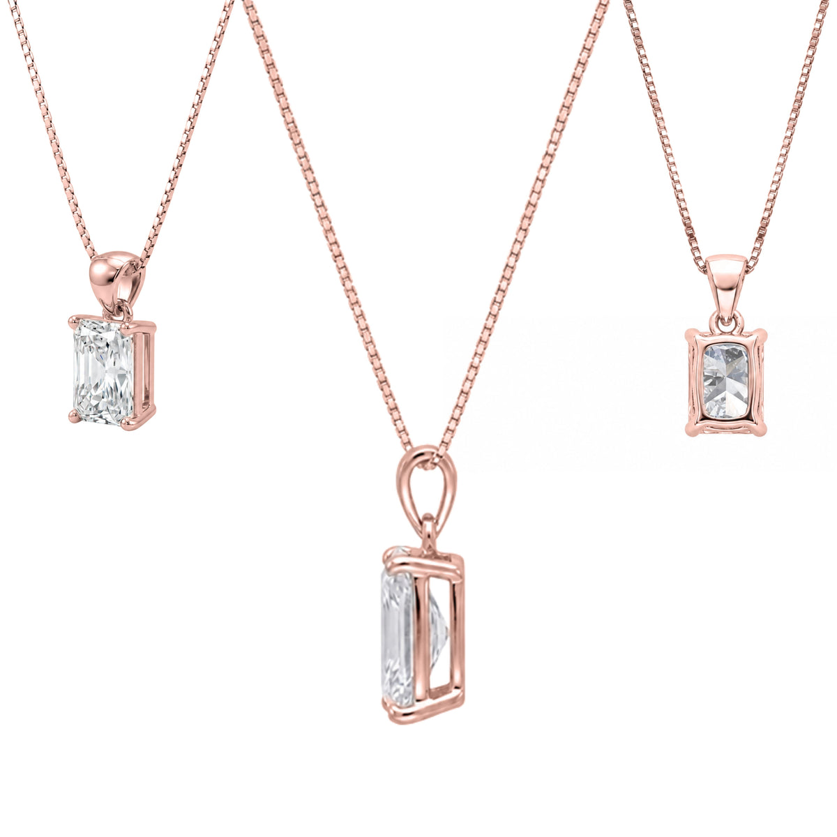 1-6 ctw Radiant Stud Pendant Gift Set