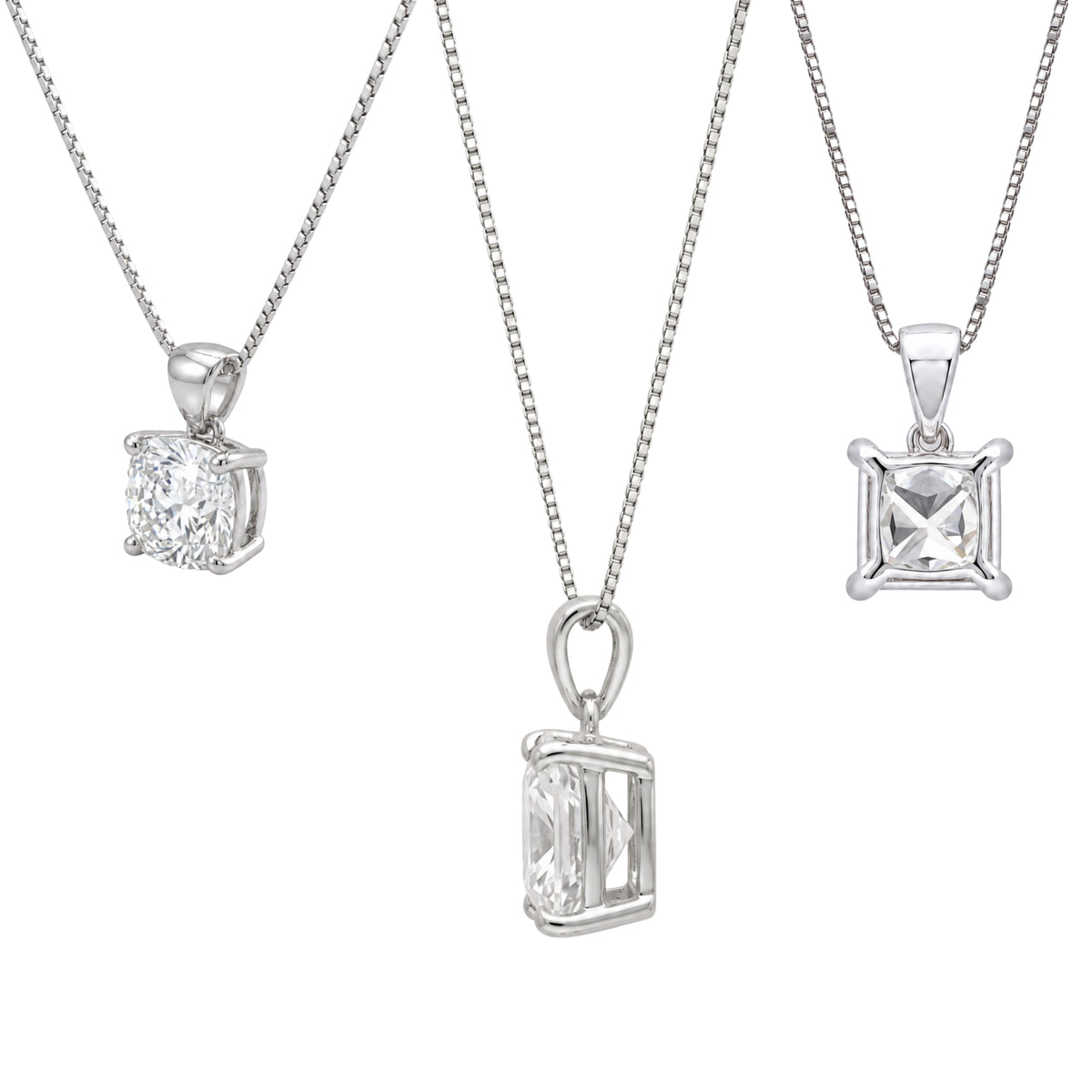 1-6 ctw Cushion Stud Pendant Gift Set