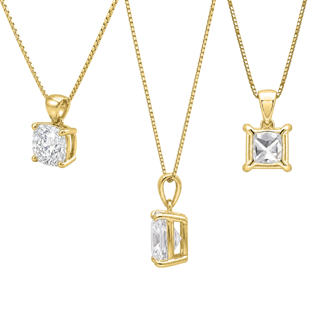 1-6 ctw Cushion Stud Pendant Gift Set