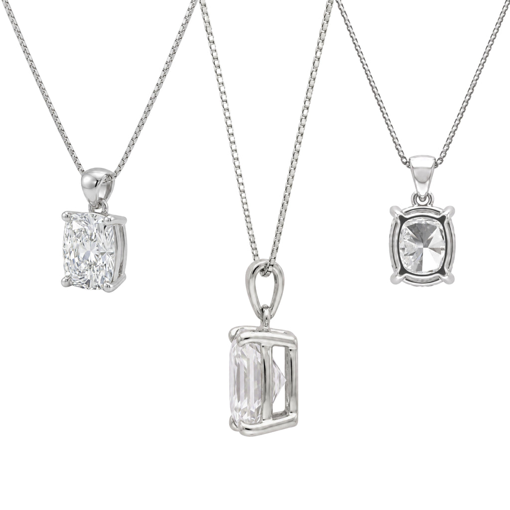 1-6 ctw Long Cushion Stud Pendant Gift Set