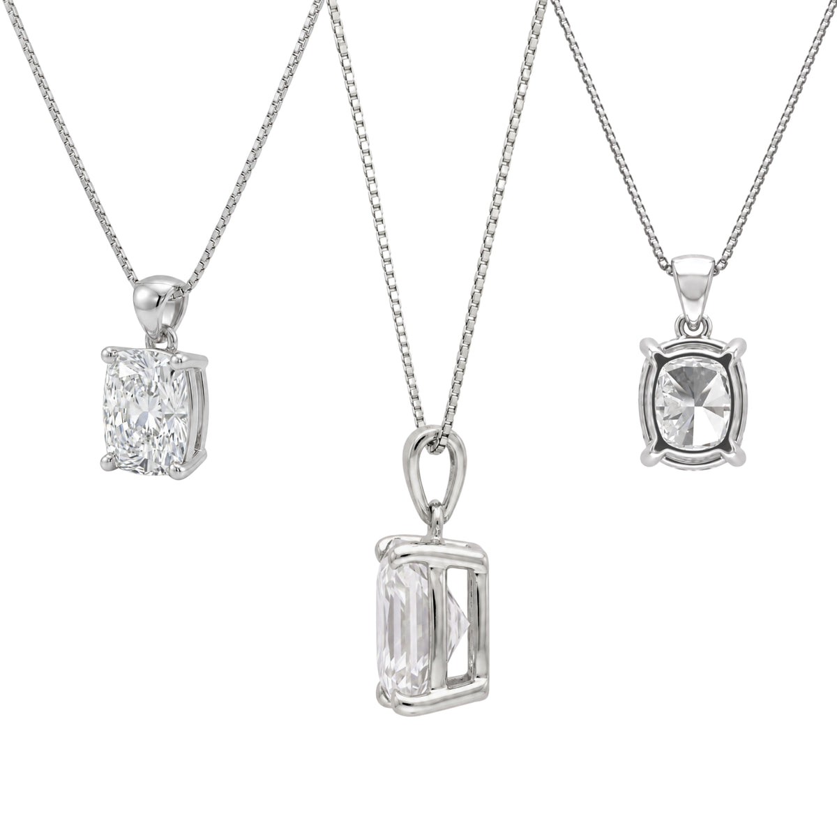 1-6 ctw Long Cushion Stud Pendant Gift Set