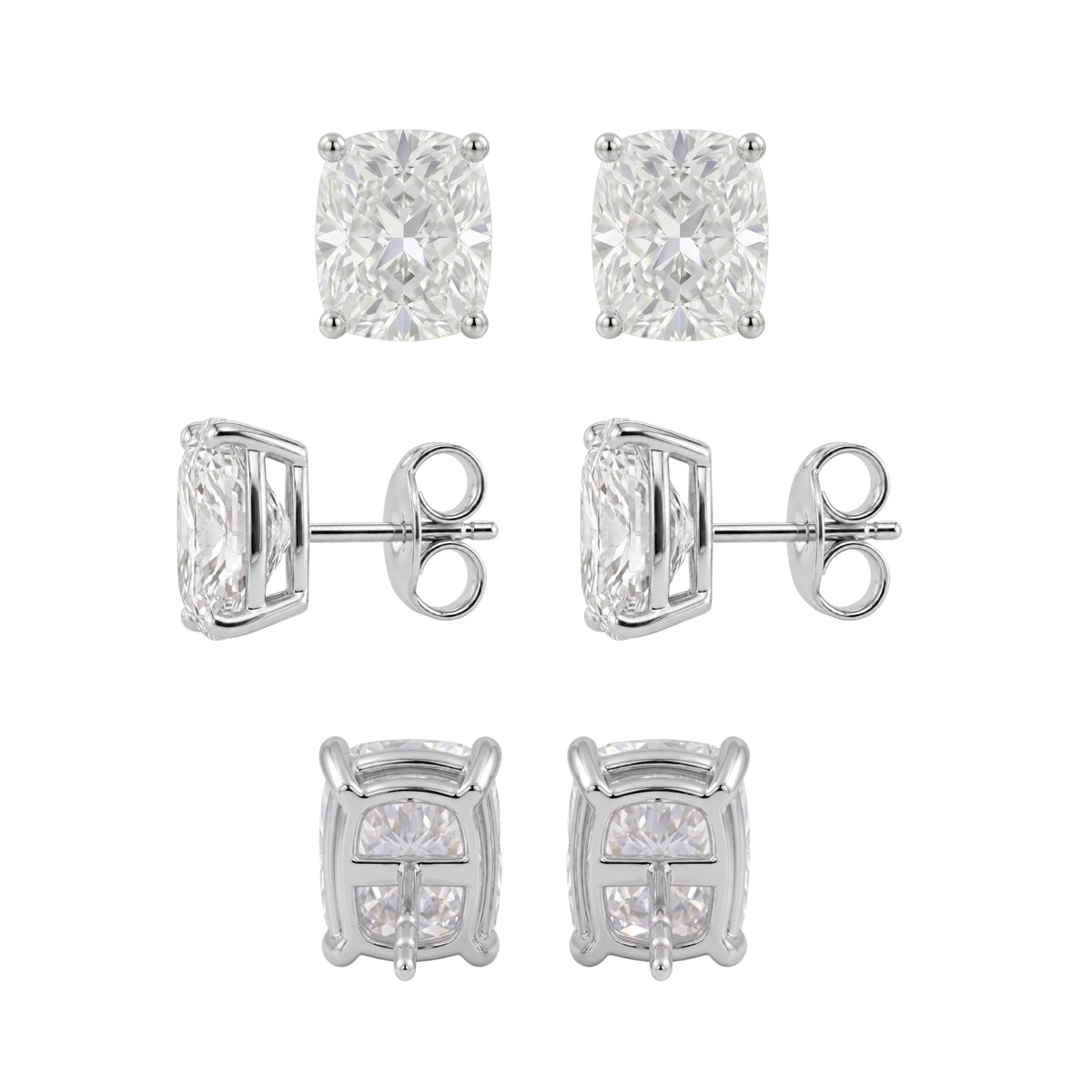1-6 ctw Long Cushion Stud Pendant Gift Set