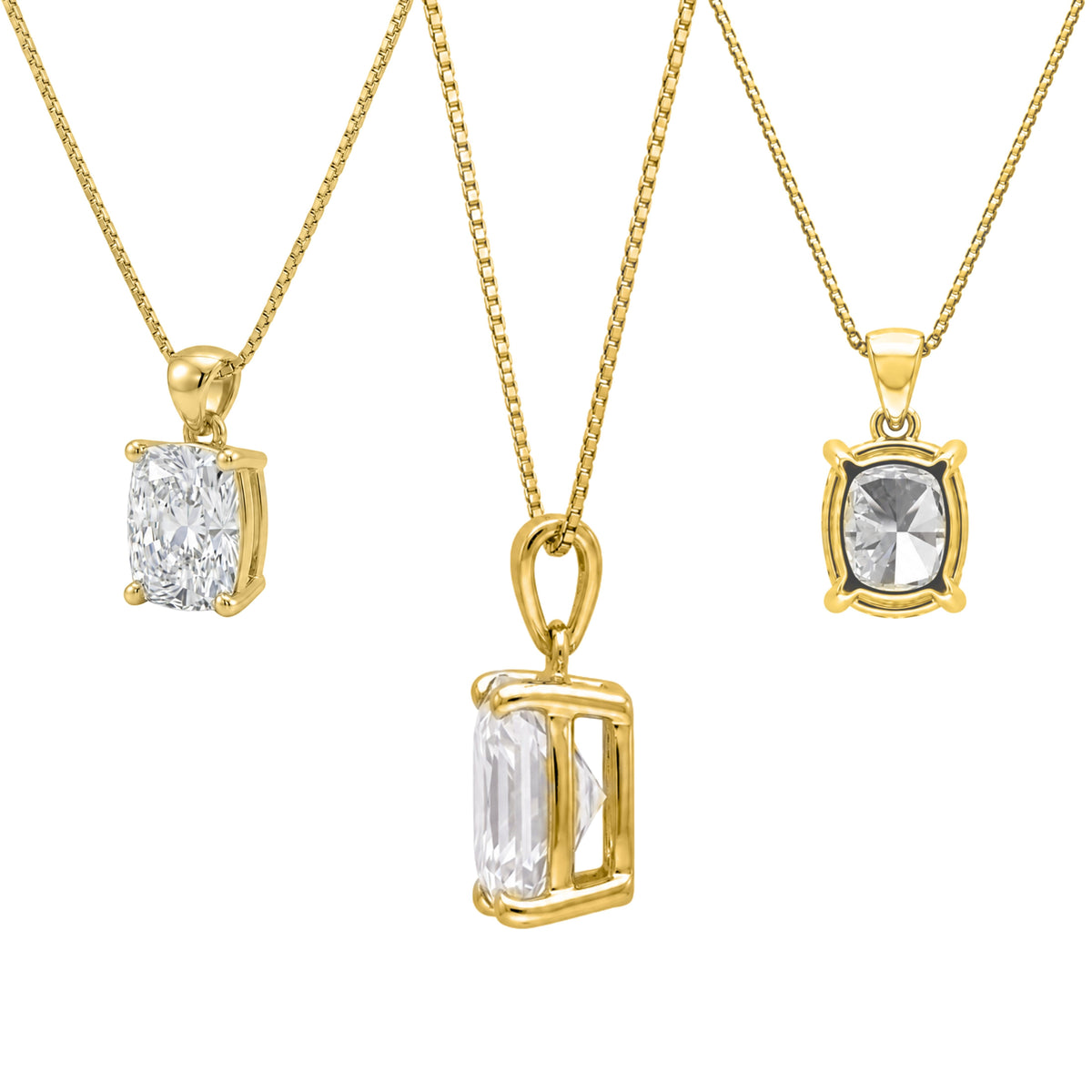 1-6 ctw Long Cushion Stud Pendant Gift Set