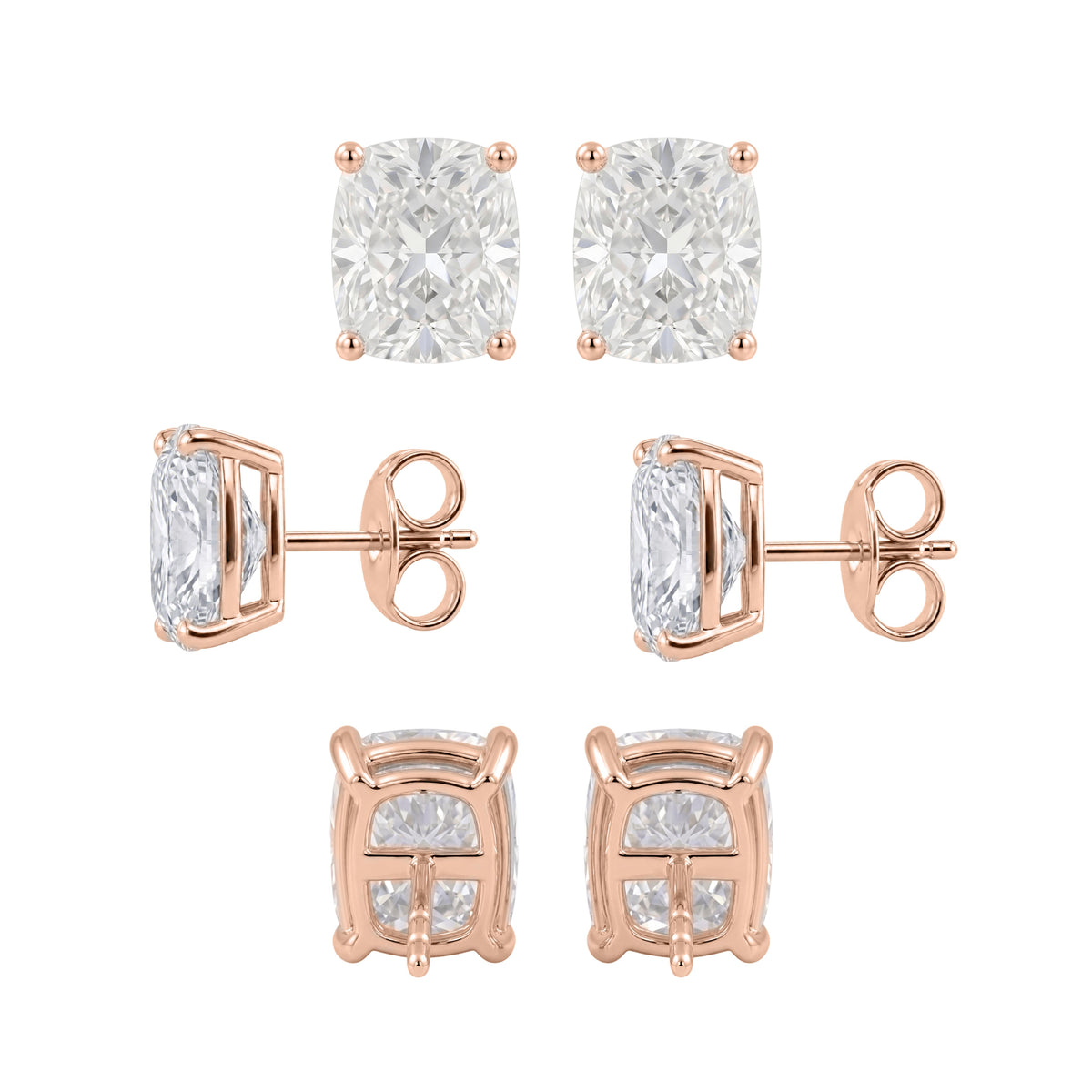 1-6 ctw Long Cushion Stud Pendant Gift Set