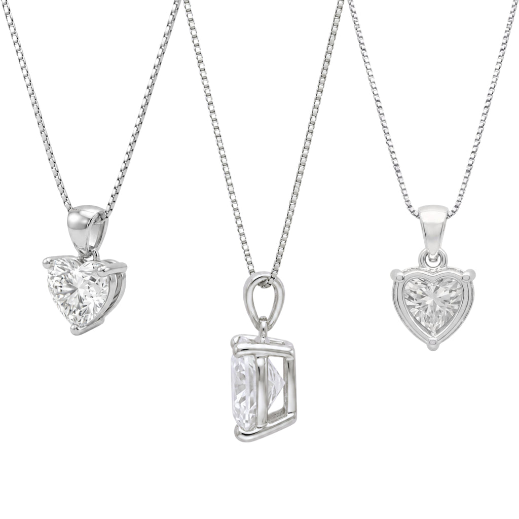 1-6 ctw Heart Stud Pendant Gift Set