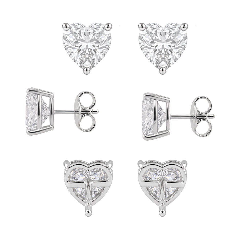 1-6 ctw Heart Stud Pendant Gift Set