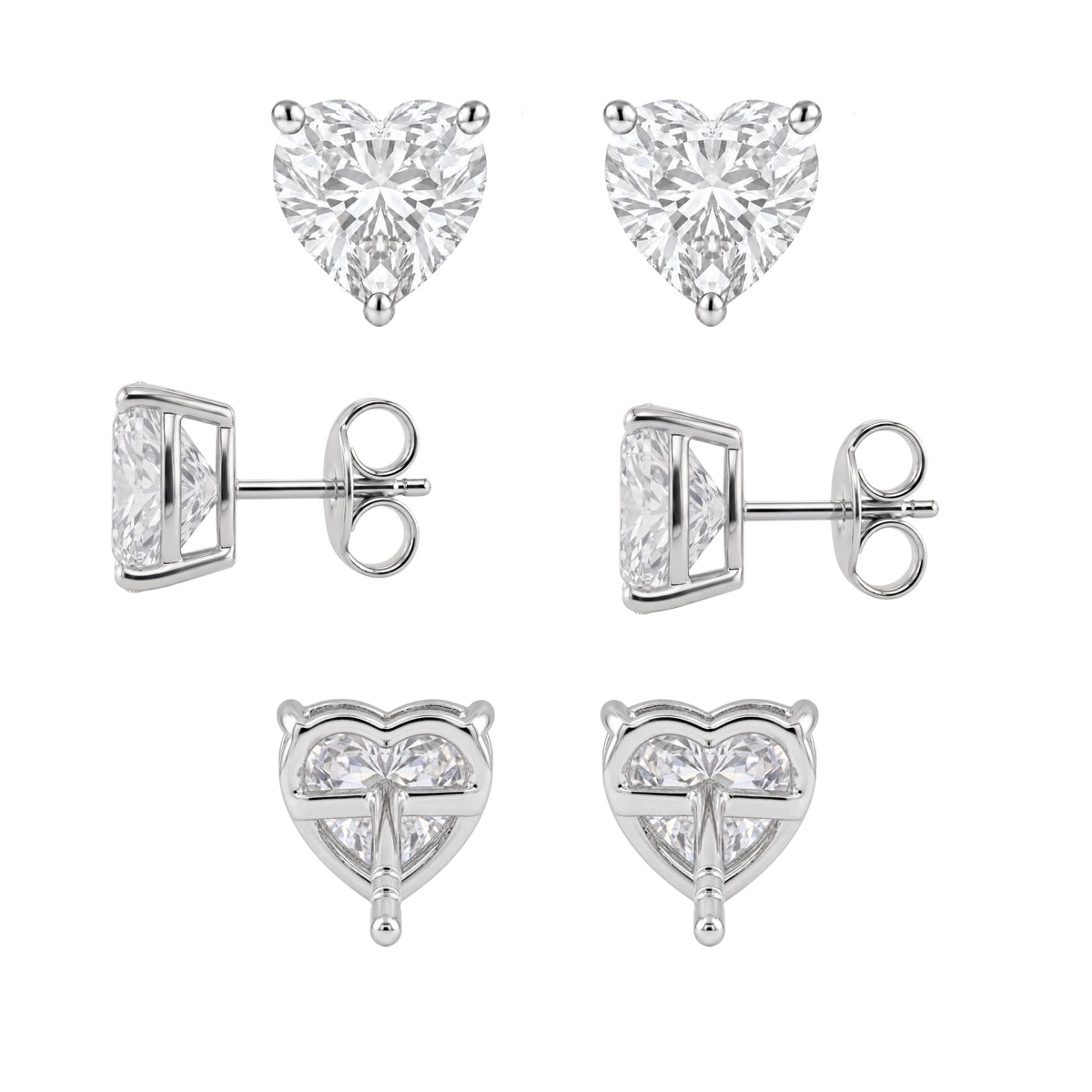 1-6 ctw Heart Stud Pendant Gift Set