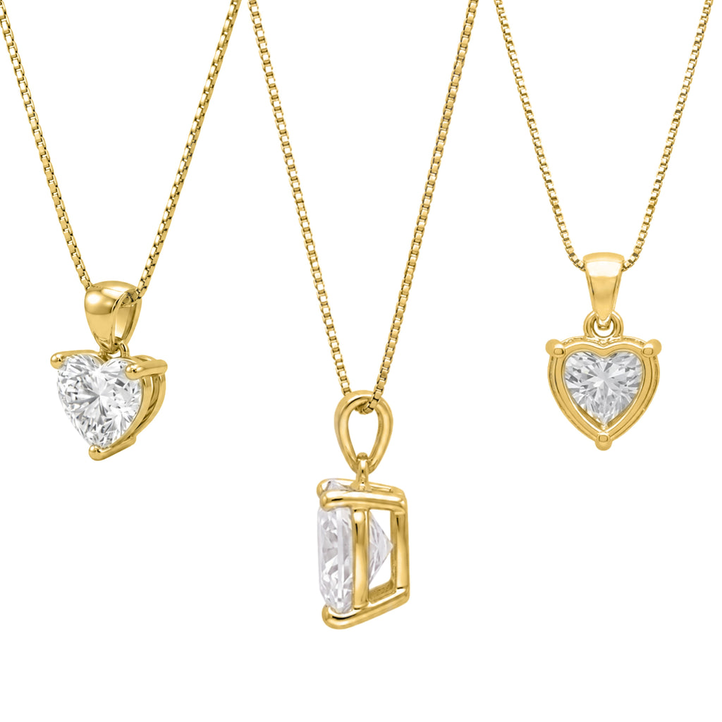 1-6 ctw Heart Stud Pendant Gift Set