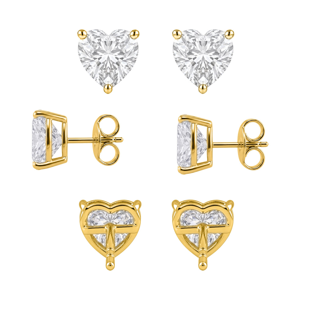 1-6 ctw Heart Stud Pendant Gift Set