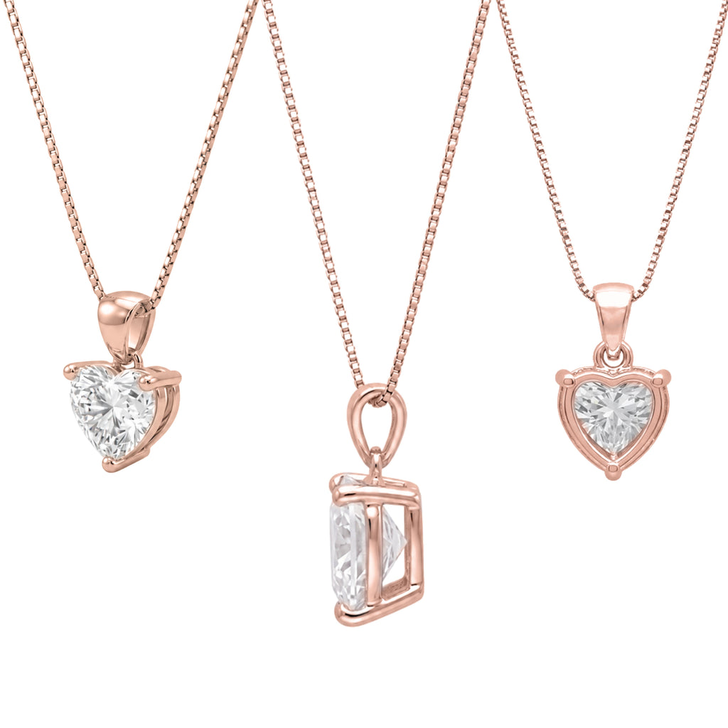 1-6 ctw Heart Stud Pendant Gift Set