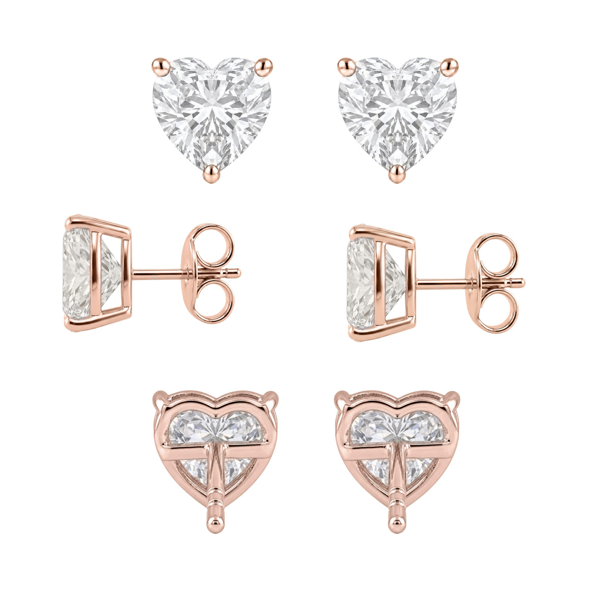1-6 ctw Heart Stud Pendant Gift Set