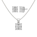 1-6 ctw Asscher Stud Pendant Gift Set