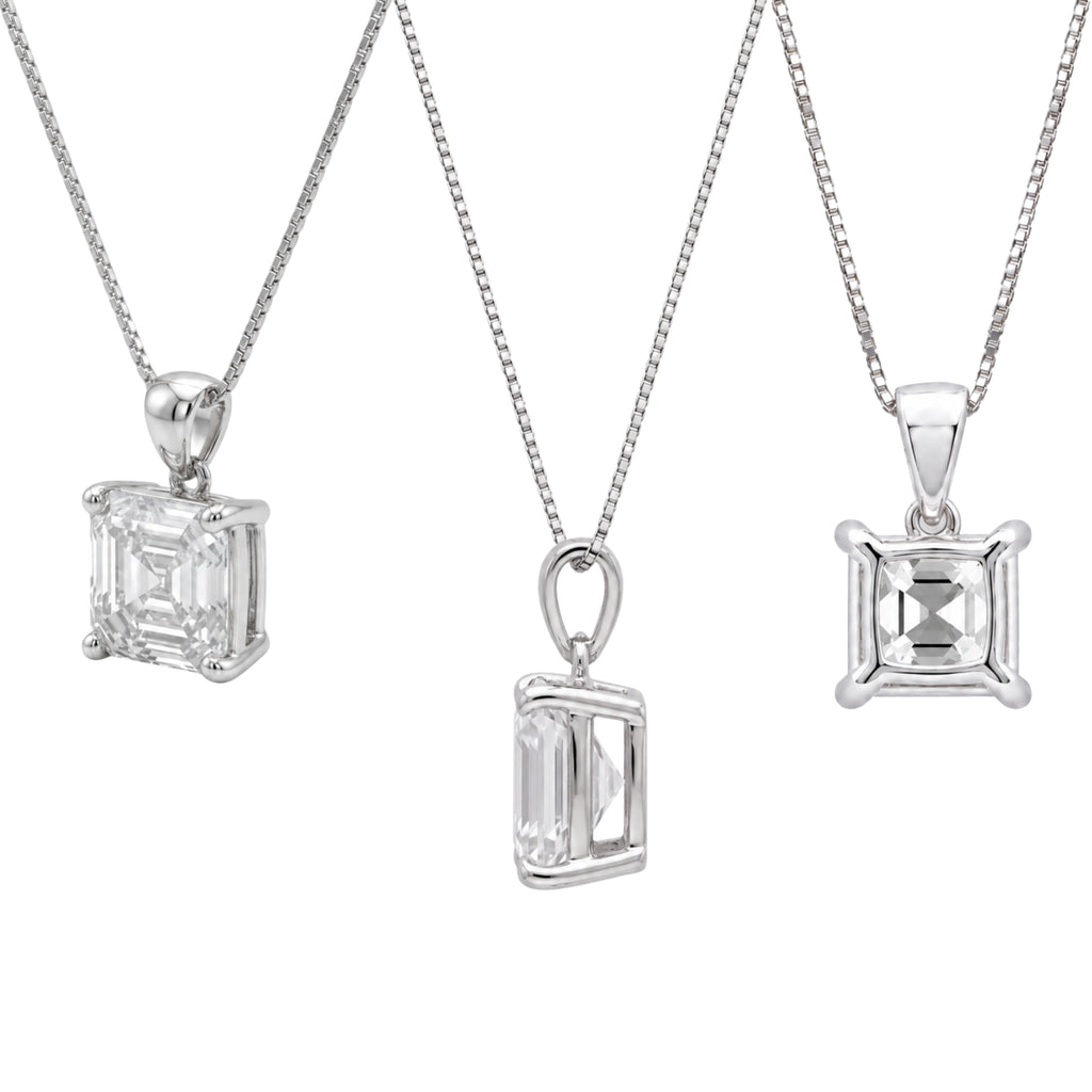 1-6 ctw Asscher Stud Pendant Gift Set