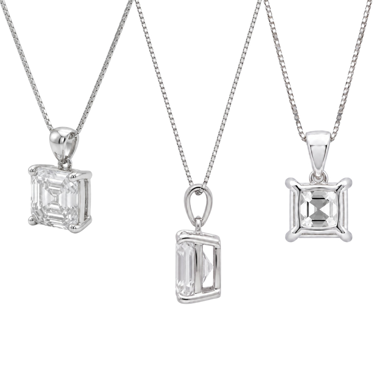 1-6 ctw Asscher Stud Pendant Gift Set