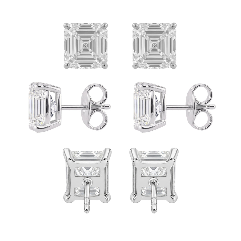 1-6 ctw Asscher Stud Pendant Gift Set