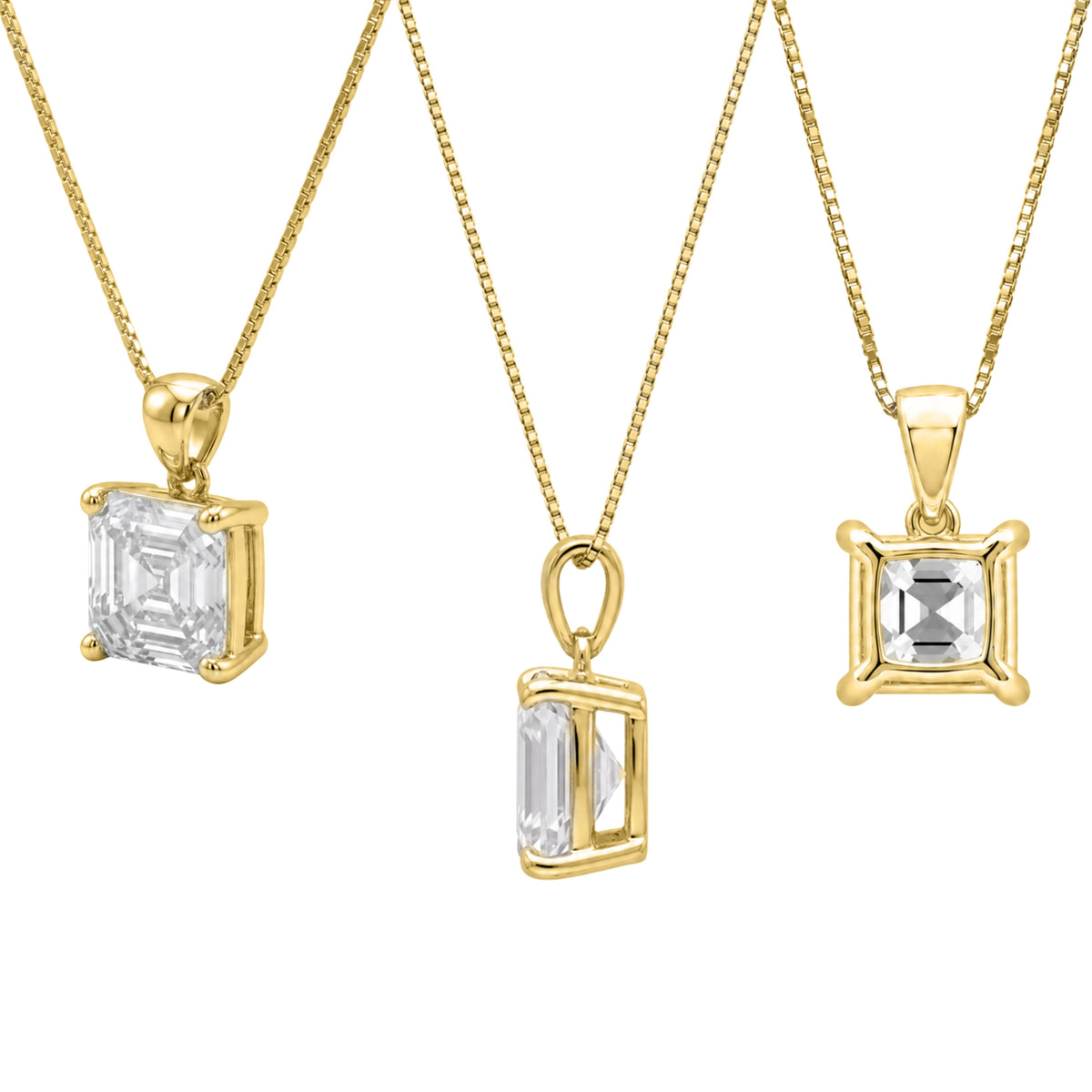 1-6 ctw Asscher Stud Pendant Gift Set