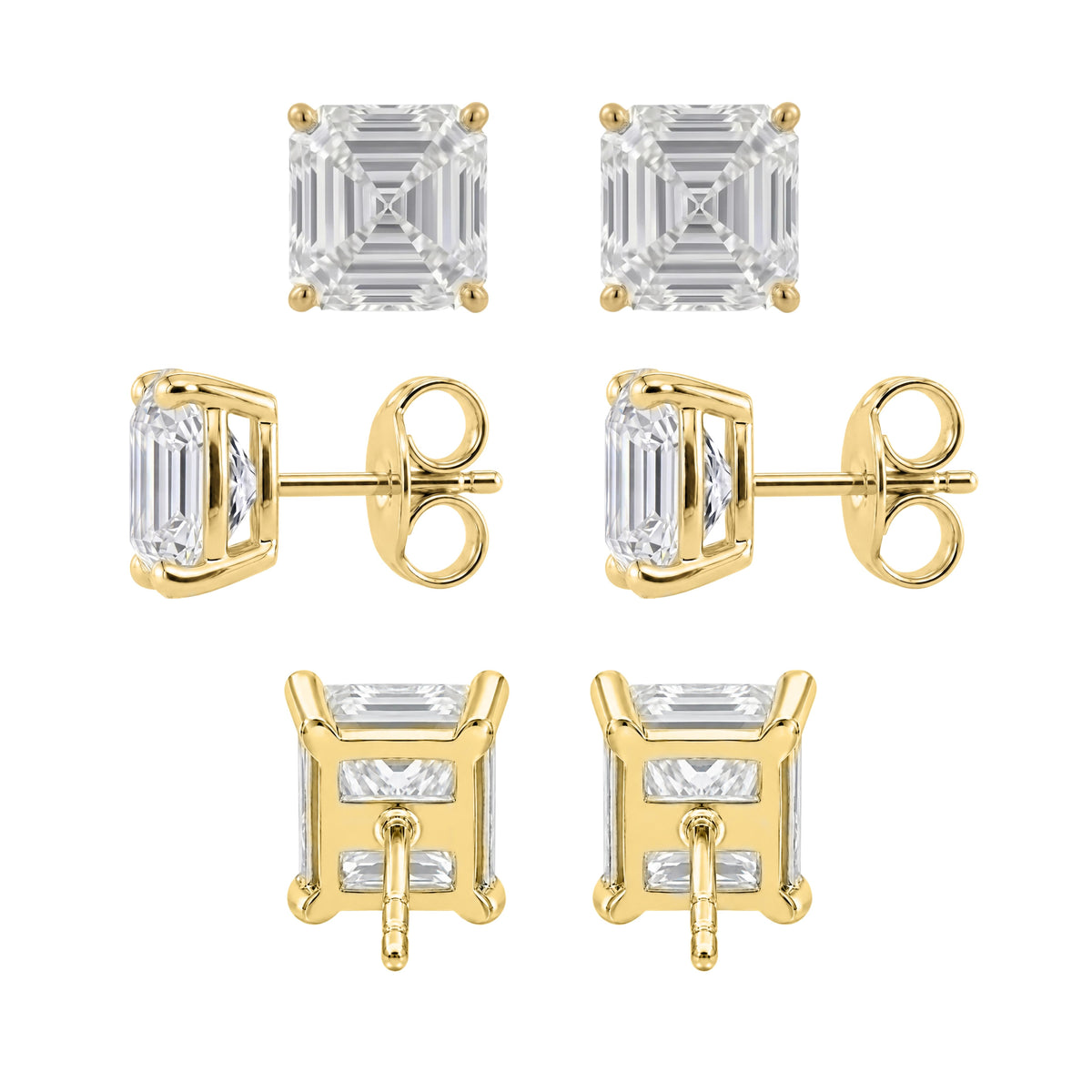 1-6 ctw Asscher Stud Pendant Gift Set