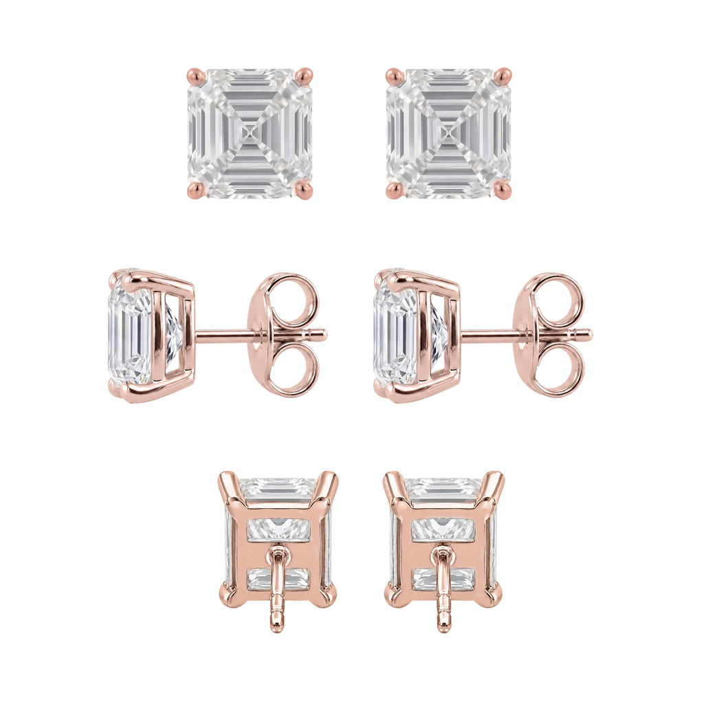 1-6 ctw Asscher Stud Pendant Gift Set