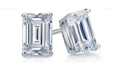 1.00 - 3.00 Carat T.W. Emerald-cut Lab Grown Diamond (F/VS+) Stud Earrings with Double Notch Post & Pushback