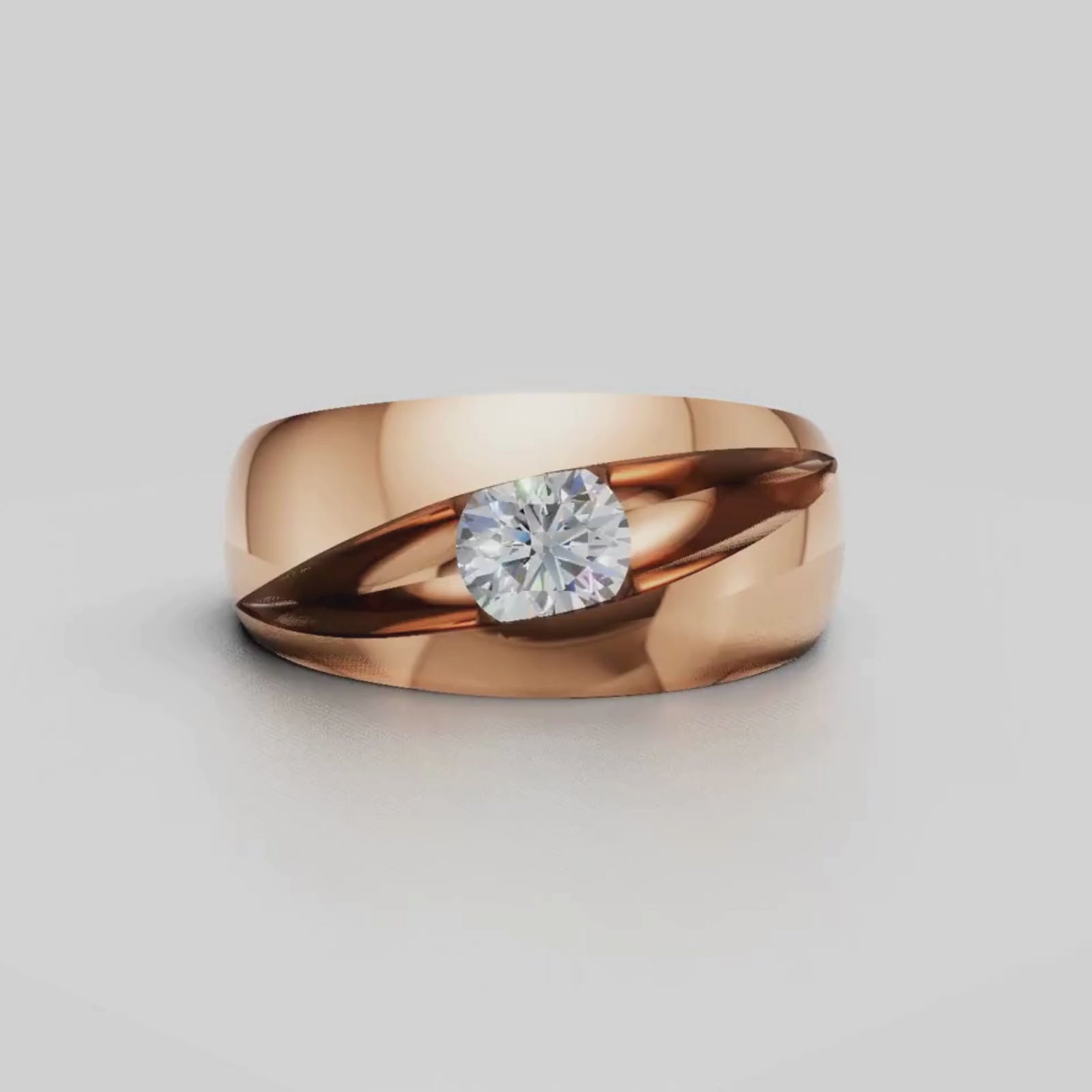 1.00 Carat T.W. Round-cut Lab Grown Diamond (F/VS+) 14K Gold Men's Ring