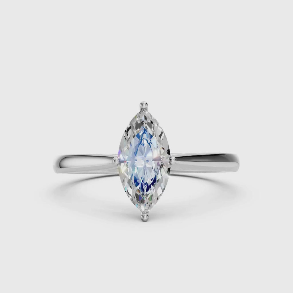 1.00-6.00 Carat T.W. Marquise-cut IGI Certified Lab Grown Diamond (F/VS) 14K Gold Solitaire Ring - Assorted Colors, Sizes & Carat
