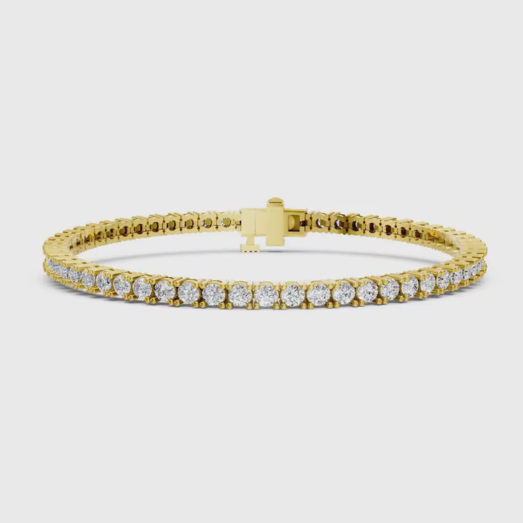 Diamonair Lab Grown Diamond (F/VS+) 7.00 carat Round cut Sterling Silver Tennis Bracelet - Sterling Silver | Gold over Silver