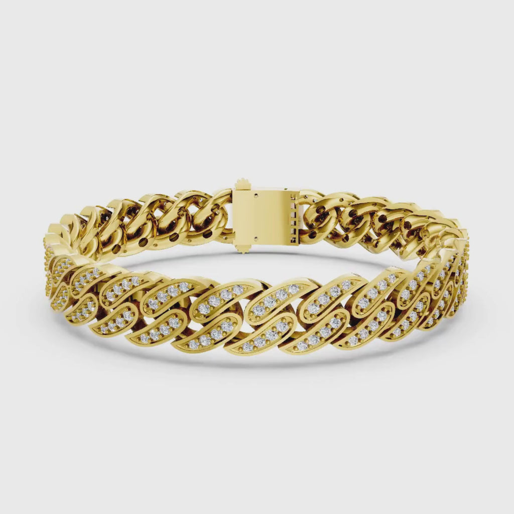 Diamonair Lab Grown Diamond (F/VS+) 5.00 carat Round cut Sterling Silver Link Bracelet - Sterling Silver | Gold over Silver