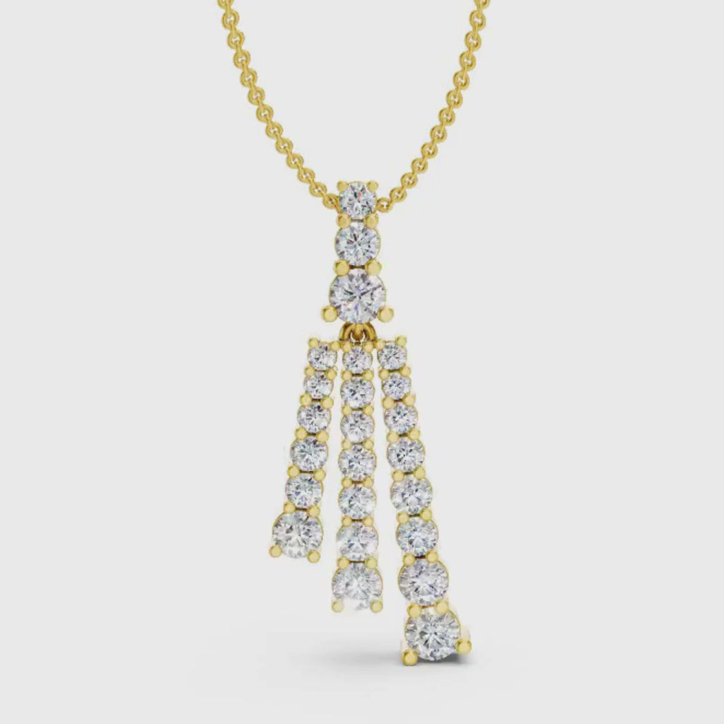 Diamonair Lab Grown Diamond (F/VS+) 2.00 carat Round cut Sterling Silver Pendant - Sterling Silver