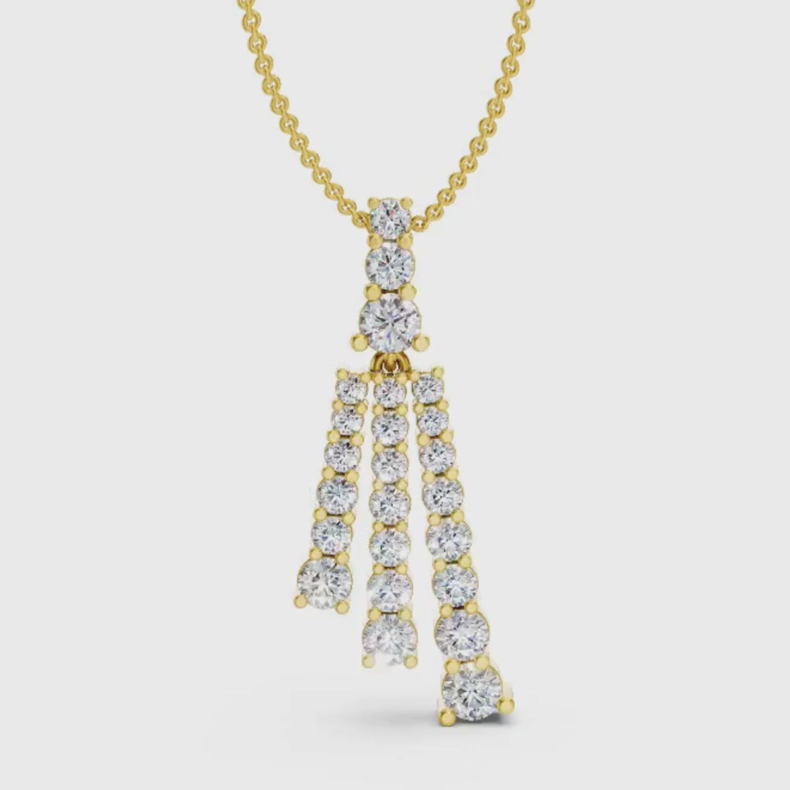 Diamonair Lab Grown Diamond (F/VS+) 2.00 carat Round cut Sterling Silver Pendant - Sterling Silver